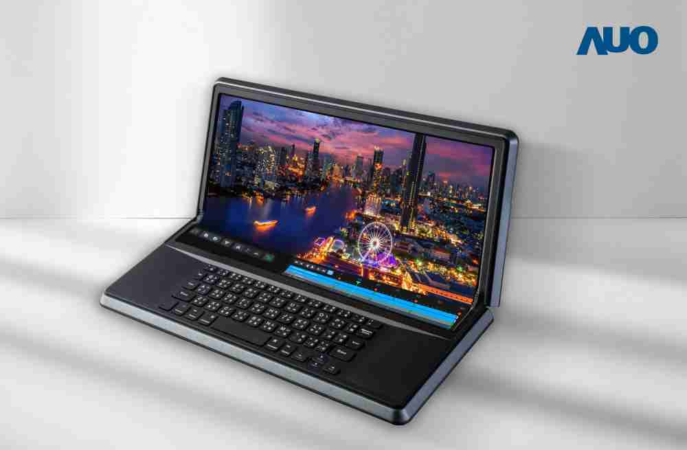 彩运网14.6吋Micro LED折迭显示屏幕，，，搭配半径4mm的弯折绞炼，，，，以及高画素、、、、高亮度、、高对比度的显示技术特点，，，即便在大视角下仍保有绝佳色相与亮度